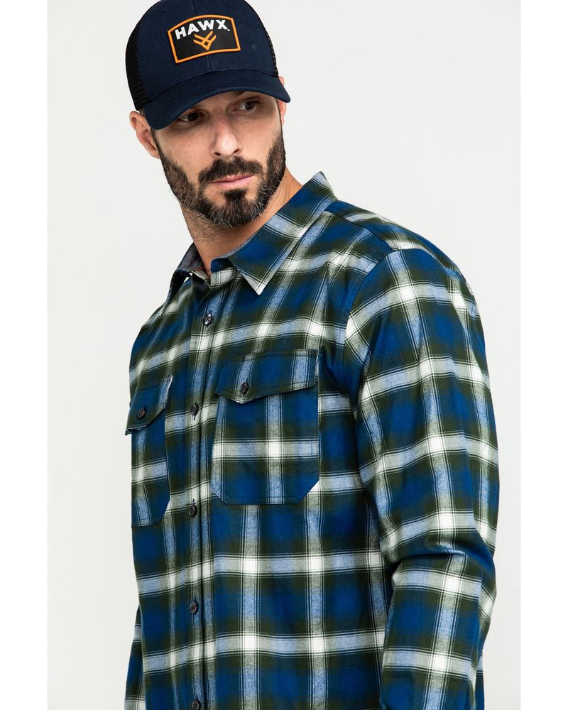 Hawx Men's Lineman Plaid Stretch Flannel Long Sleeve Work Shirt
