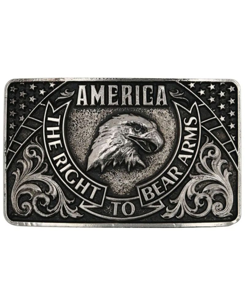 Montana Silversmiths Men's Eagle Arms Patriotic Belt Buckle