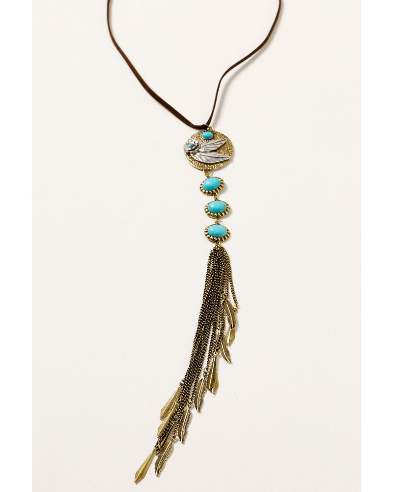 Shyanne Women's Golden Dreamcatcher Feather Tassel Necklace