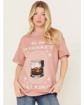 Girl Dangerous Women's It's The Whiskey Talking Relaxed Short Sleeve Graphic Tee