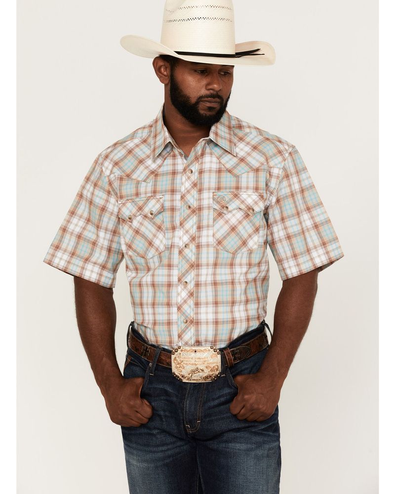 Wrangler Retro Men's Plaid Short Sleeve Snap Western Shirt | Pueblo Mall