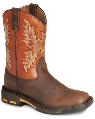 Ariat Boys' Earth Workhog Western Boots - Square Toe