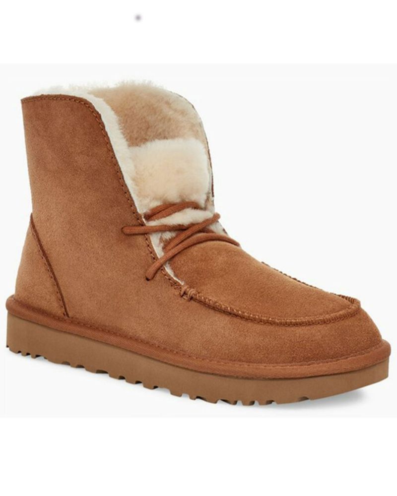 UGG Women's Diara Lace-Up Chukka Sheepskin Boot - Moc Toe