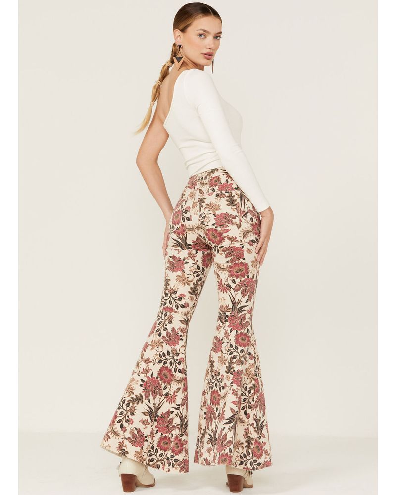 Free People Women's Barcelona Combo Print Float On Flare Jeans