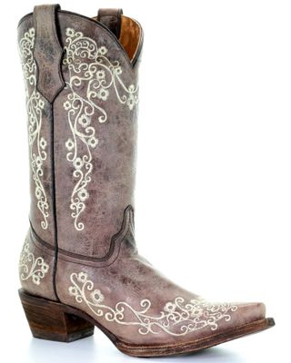 Corral Girls' Scroll Embroidery Western Boots