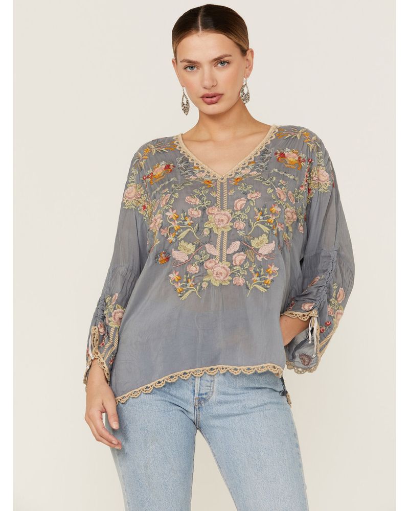 Johnny Was Women's Lantana Embroidered Floral Blouse