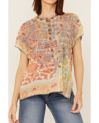 Johnny Was Women's Prima Patchwork Embroidered Floral Blouse