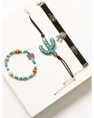 Prime Time Jewelry Women's Cactus Beaded Bracelet Set