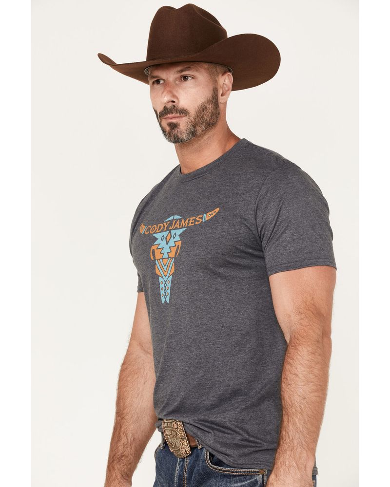 Cody James Men's Bull Skull Printed Graphic Short Sleeve T-Shirt