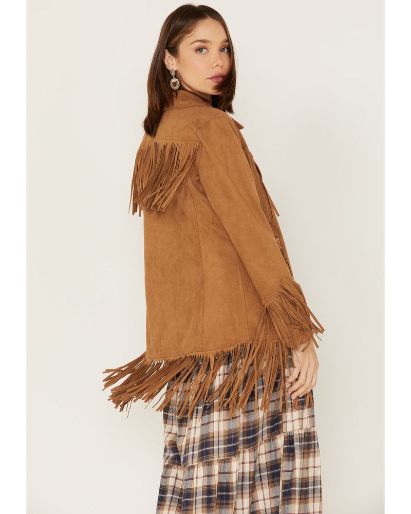 Powder River Outfitters Women's Suede Fringe Snap Jacket