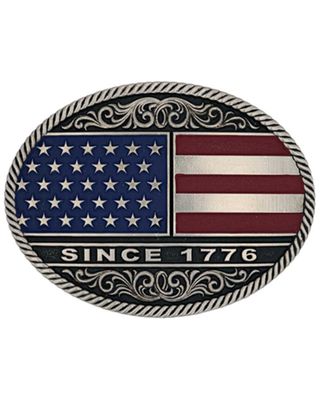 Montana Silversmiths Men's American Flag Circular Buckle