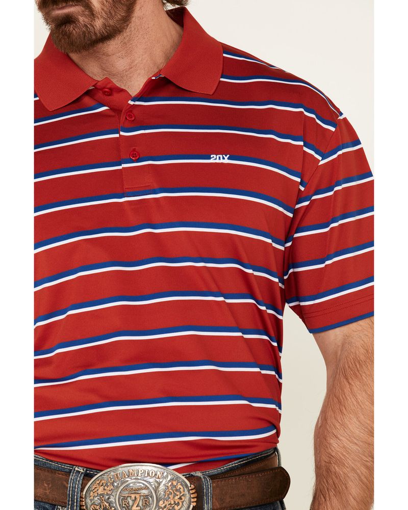 Wrangler 20X Men's Striped Short Sleeve Performance Polo Shirt