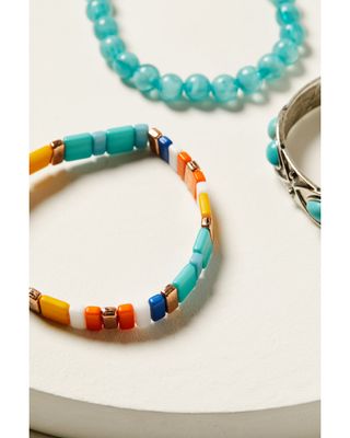 Shyanne Women's Turquoise & Silver 3-piece Bracelet Set