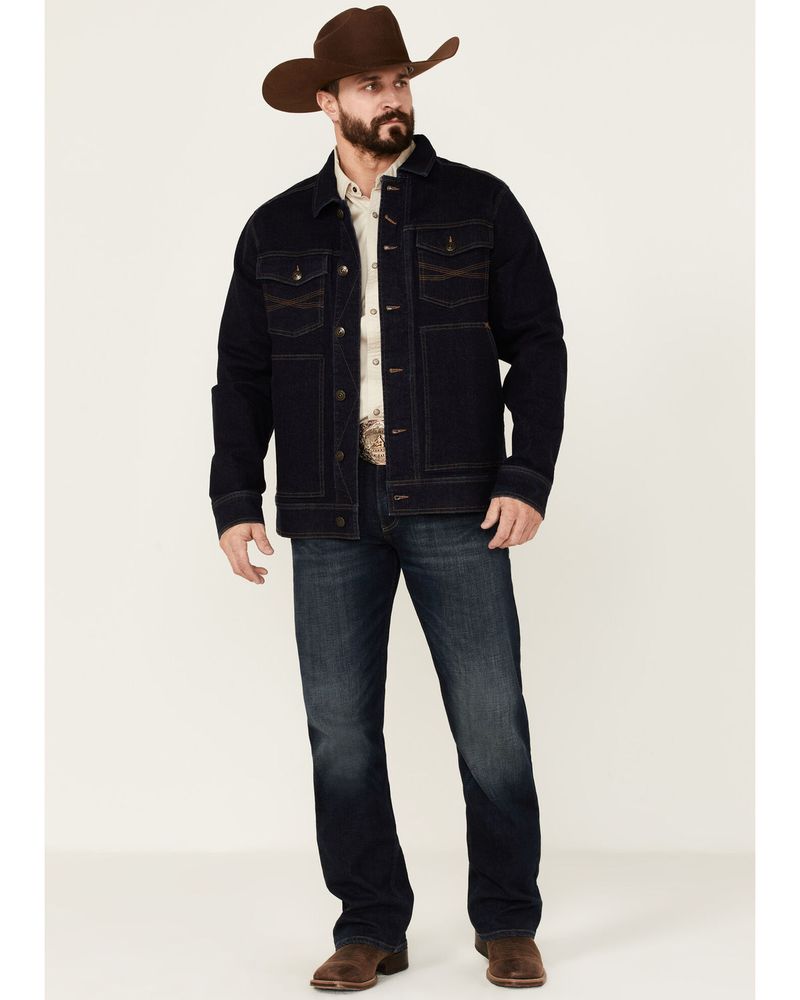 Blue Ranchwear Men's Button-Down Dark Denim Trucker Jacket