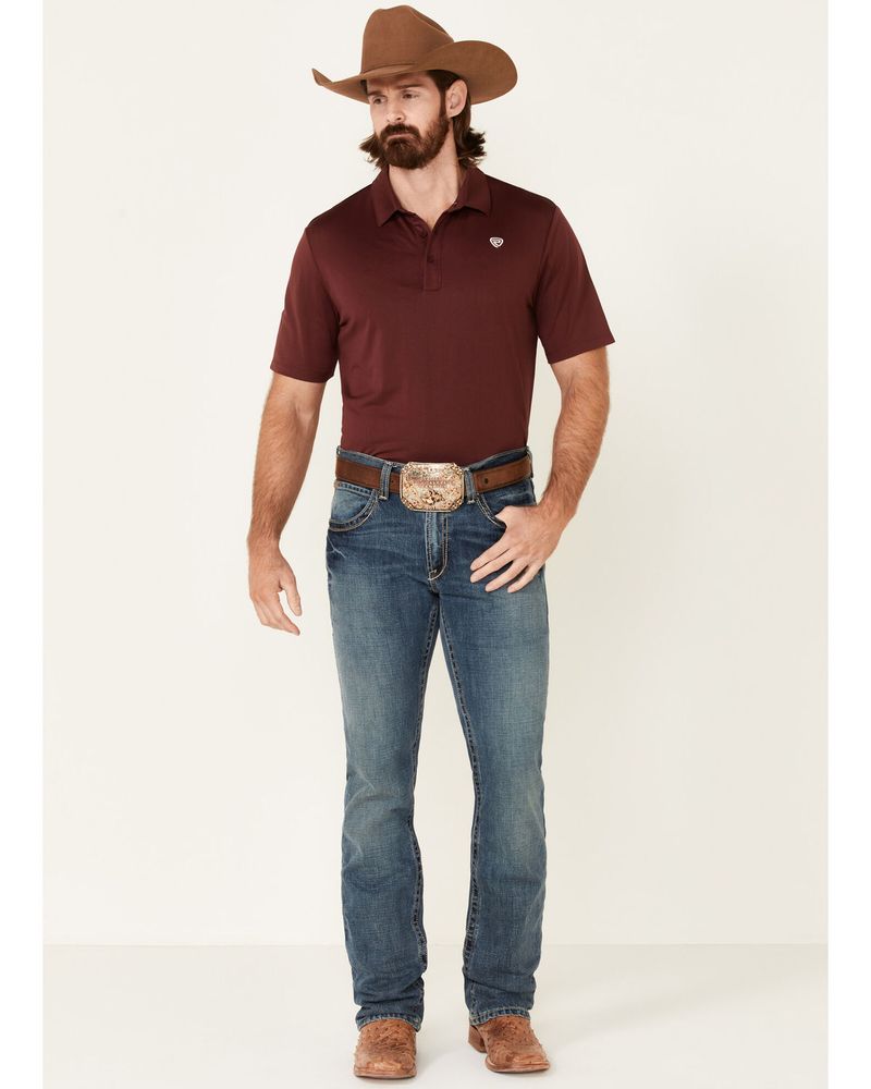 Rock & Roll Denim Men's Solid Maroon Short Sleeve Polo Shirt