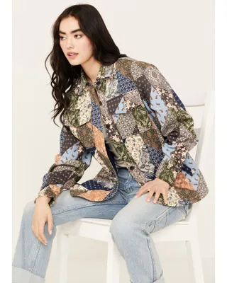 Cleo + Wolf Women's Patchwork Printed Shacket