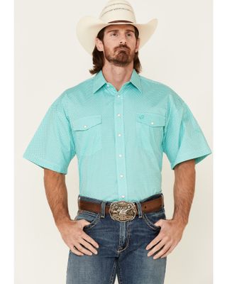 Panhandle Select Men's Geo Print Short Sleeve Snap Western Shirt