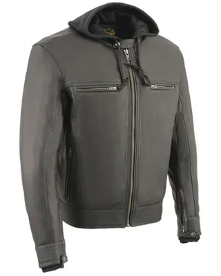 Milwaukee Leather Men's Lightweight Vented Scooter Style Leather Motorcycle Jacket - 4X