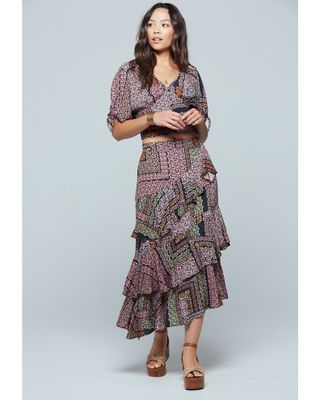 Band of the Free Women's Patchwork Ruffle Skirt