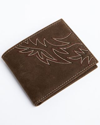 Cody James Men's Brown Horizontal Bi-Fold Leather Wallet