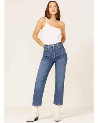 Levi's Women's Medium Wash Ribcage Ultra High Rise Straight Jeans