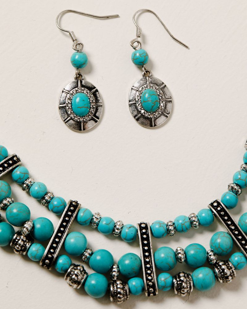 Shyanne Women's Midnight Sky Layered Turquoise Bead Set