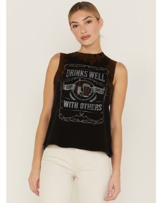 Cleo + Wolf Women's Drinks Well With Others Graphic Tie Dye Tank