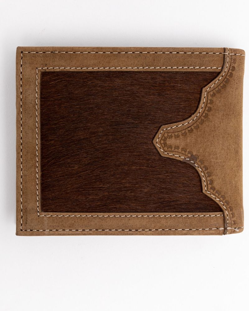 Cody James Men's Hair On Praying Cowboy Bi-Fold Leather Wallet