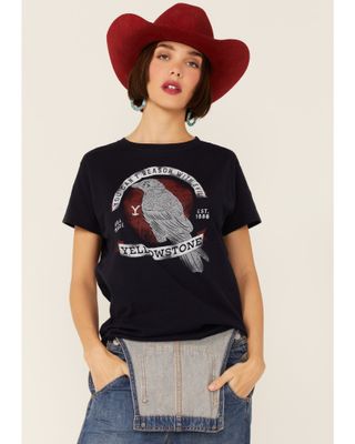 Paramount Network's Yellowstone Women's Navy Can't Reason with Evil Graphic Tee