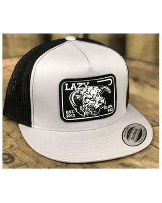 Lazy J Ranch Men's Black Elevation Cowhead Logo Patch Mesh-Back Ball Cap