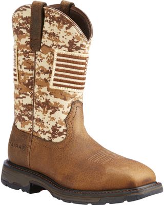 Ariat Men's WorkHog Patriot Camo Boots - Square Toe