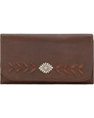 American West Mohave Canyon Ladies' Chestnut Brown Tri-Fold Wallet