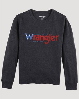 Wrangler Boys' Americana Logo Graphic Long Sleeve T-Shirt