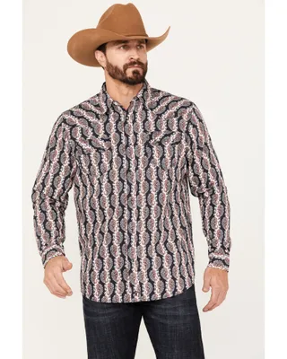 Moonshine Spirit Men's Paisley Print Long Sleeve Western Snap Shirt