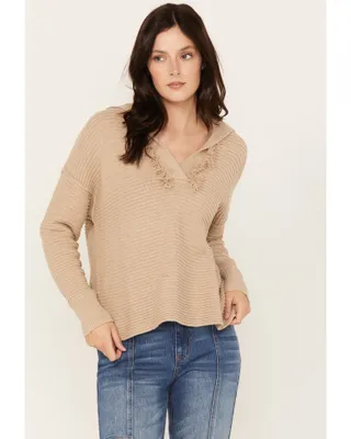 Cleo + Wolf Women's Drop Shoulder Ribbed Sweater