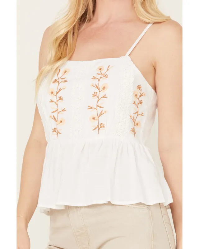 Patrons of Peace Women's Margo Floral Embroidered Cami Top