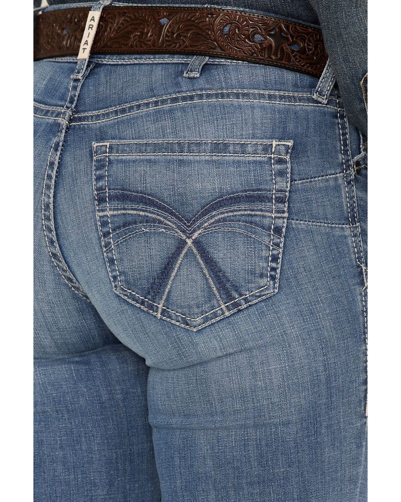 Ariat Women's R.E.A.L. Light Wash Mid Rise Allessandra Bootcut Jeans