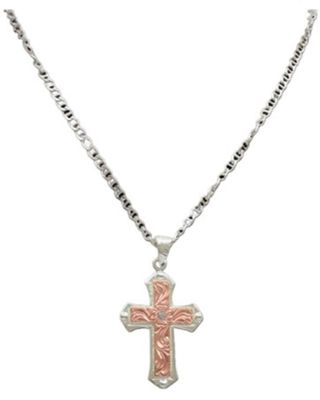 M & F Western Women's Silver & Copper Cross Necklace