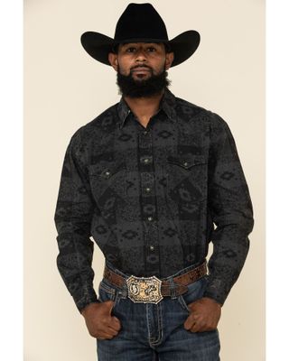 Rough Stock By Panhandle Men's Pierrepoint Southwestern Print Long Sleeve Western Shirt