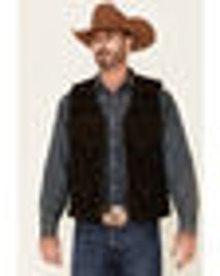 Cody James Men's Brown Valley Southwestern Print Zip-Front Wool Vest