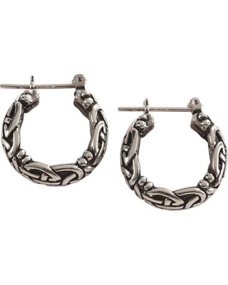 Silver Legends Women's All Silver Celtic Hoop Earrings