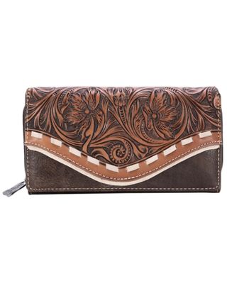 Montana West Women's Brown Trinity Ranch Tooled Collection Wallet
