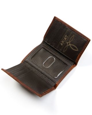 Ariat Men's Tri-Fold Leather Wallet