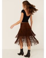 Stetson Women's Brown Fringe Suede Skirt
