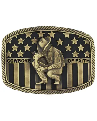 Montana Silversmiths Men's Cowboys of Faith® Heritage Flag Attitude Buckle