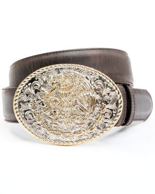 Cody James Men's Two-Tone Mexican Eagle Buckle Belt