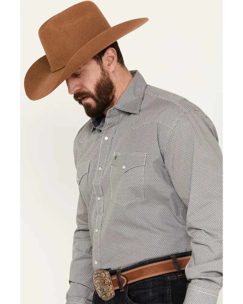 Stetson Men's Diamond Geo Print Long Sleeve Pearl Snap Western Shirt