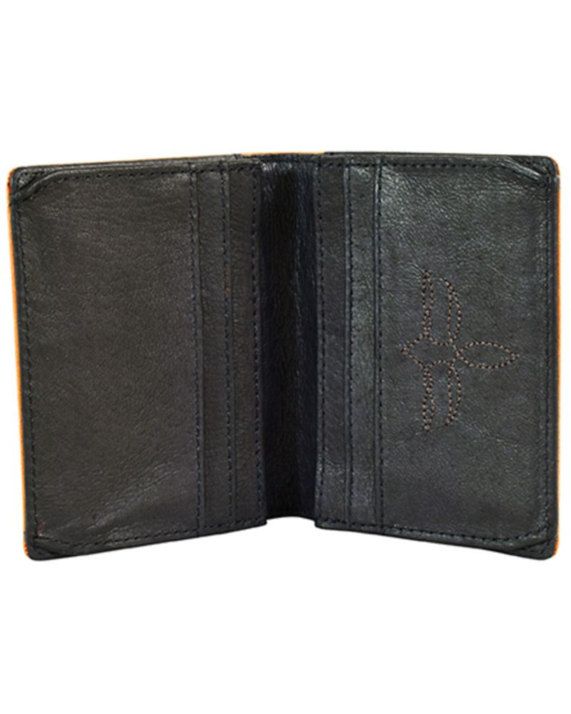 Justin Men's Brown Front Pocket Tooled Wallet