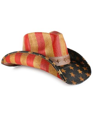 Cody James Men's Justice American Flag Drifter Straw Cowboy Hat