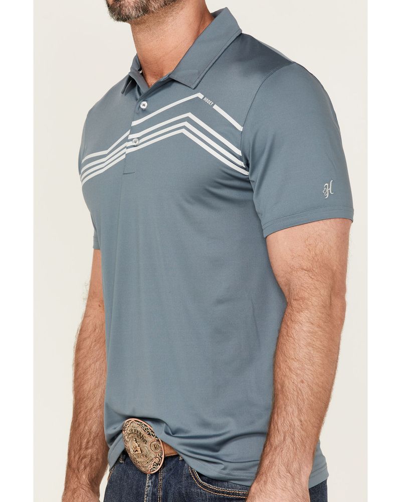 HOOey Men's The Weekender Embossed Stripe Polo Shirt